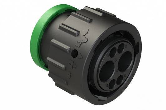 AHDP06-18-06SN-BRAC030 2 Position Plug, Socket, Shell Size 18, Normal Diameter Seal (Green Adapter), Backshell Ring Adapter. HDP26-18-6SN-C030