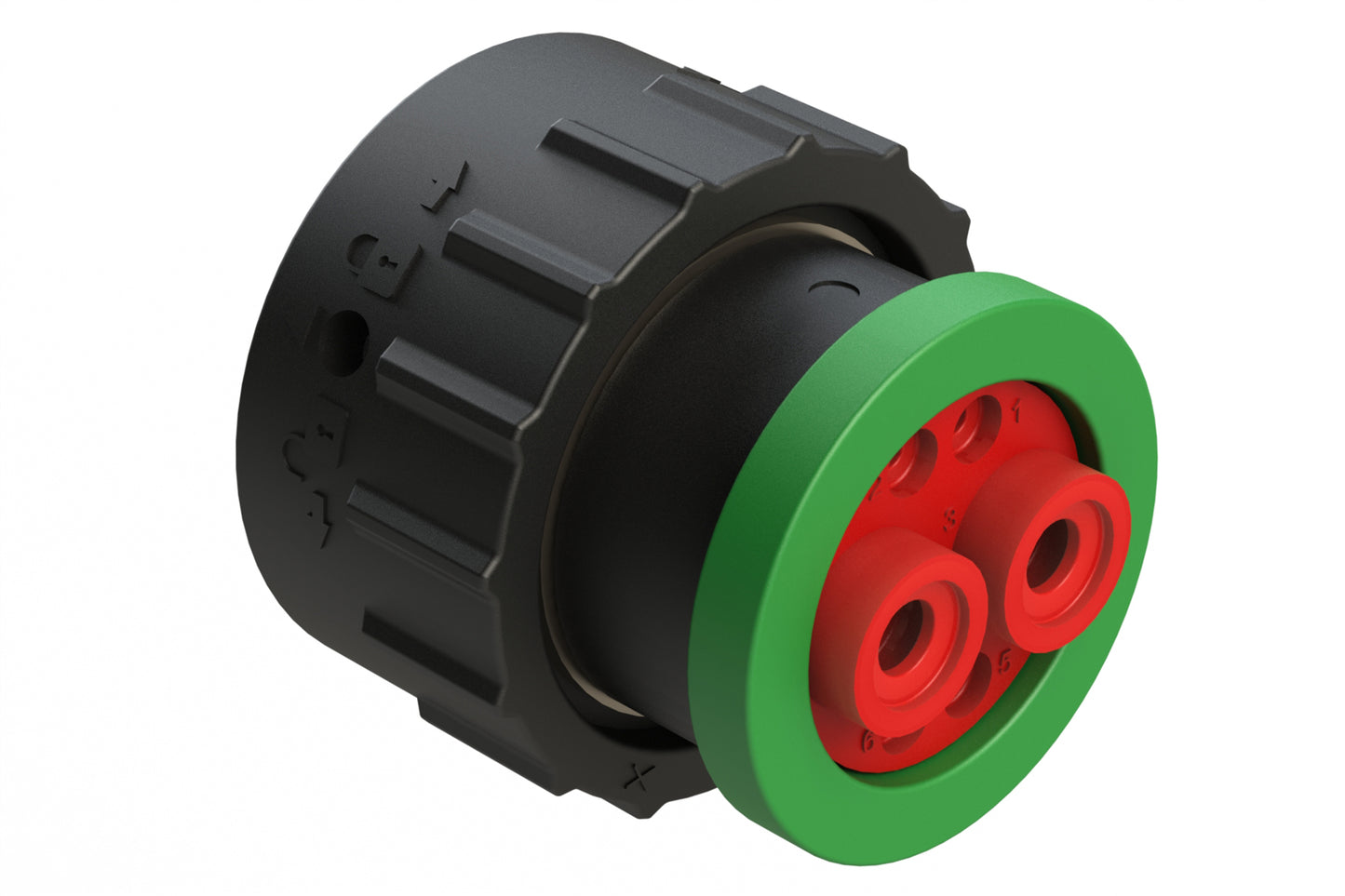 AHDP06-18-06SN-BRA 6 Position Plug Socket, Shell Size 18, Normal Diameter Seal (Green Adapter), Backshell Ring Adapter. HDP26-18-6SN-L017