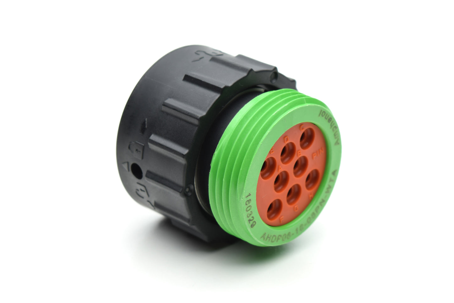 AHDP06-18-08PN-WTA 8 Position Plug, Pin, Shell Size 18, Normal Diameter Seal (Green Adapter), Wide Thread Adapter. HDP26-18-8PN-L024