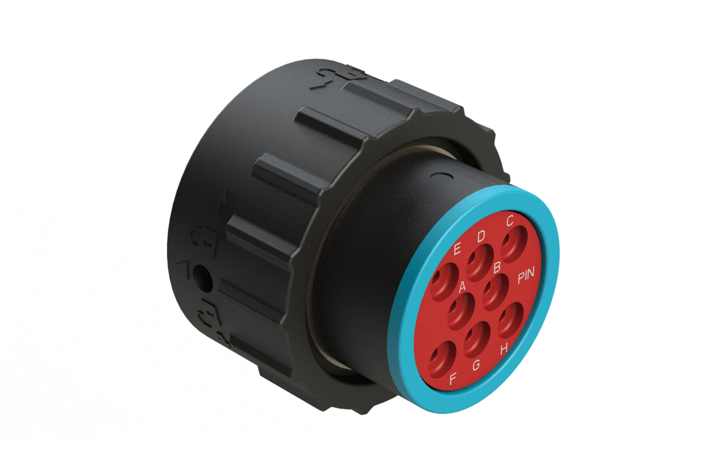 AHDP06-18-08PR-SRA 8 Position Plug, Pin, Shell Size 18, Reduced Diameter Seal (Blue Adapter), Smooth Ring Adapter