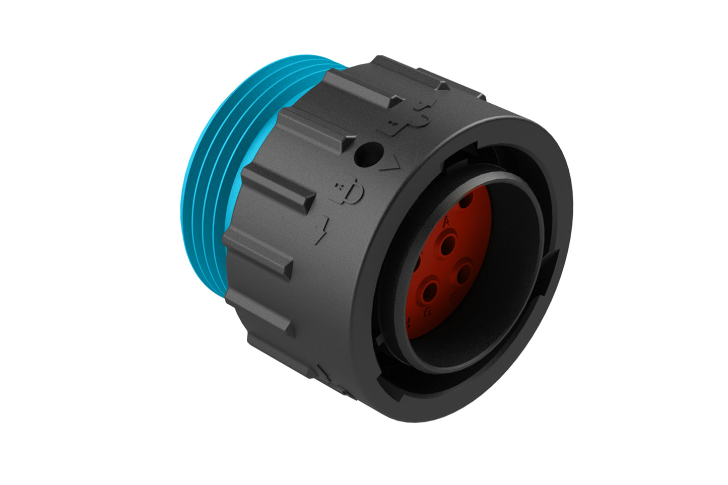 AHDP06-18-08PR-WTA 8 Position Plug, Pin, Shell Size 18, Reduced Diameter Seal (Blue Adapter), Wide Thread Adapter. HDP26-18-8PE-L024