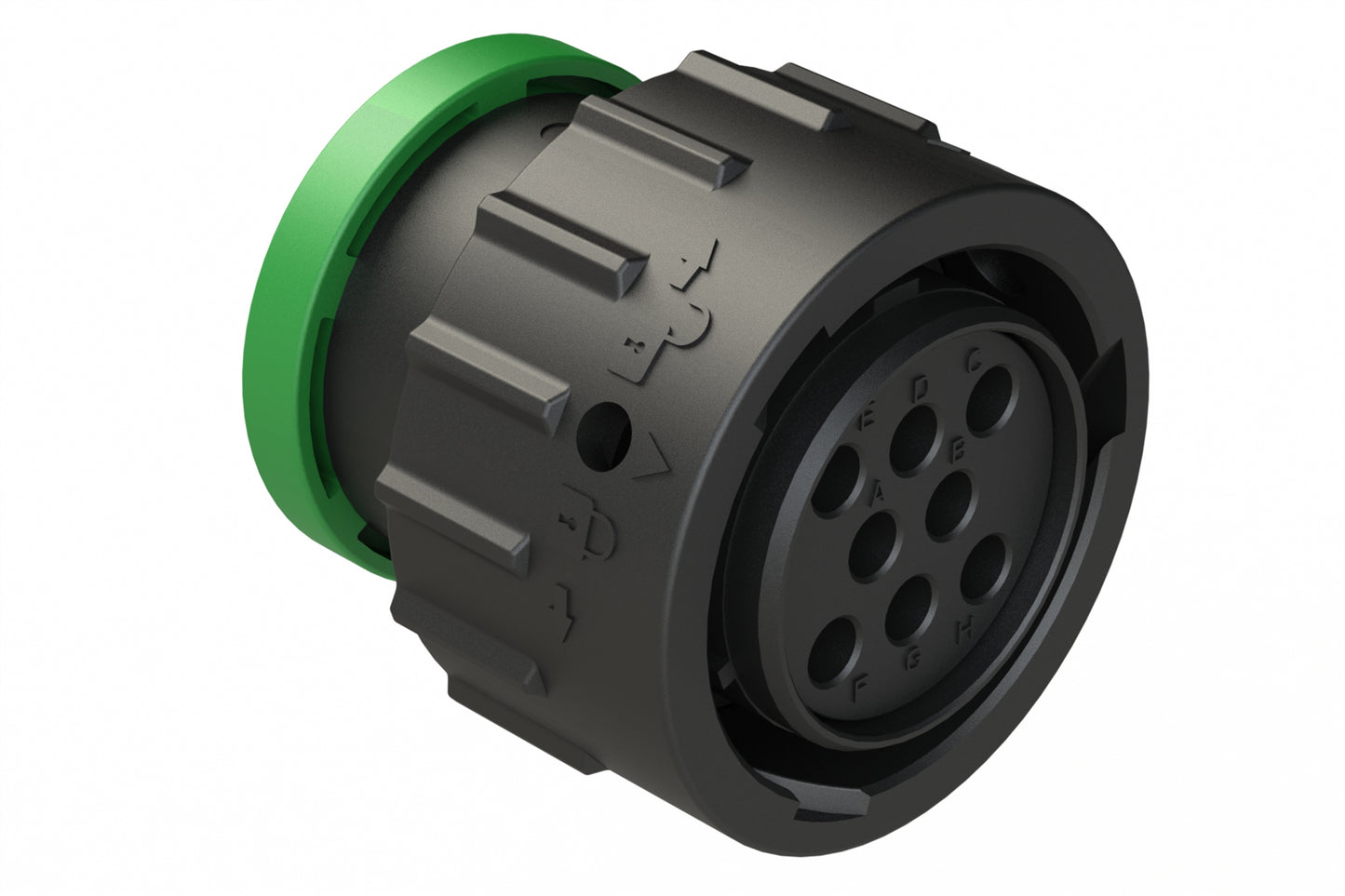 AHDP06-18-08SN-BRA 8 Position Plug, Socket, Shell Size 18, Normal Diameter Seal (Green Adapter), Backshell Ring Adapter. HDP26-18-8SN-L017