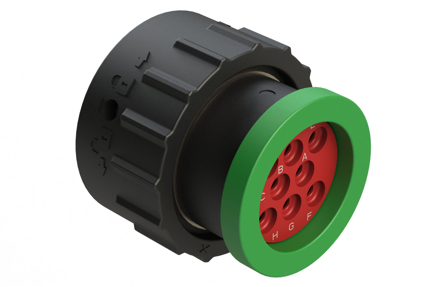 AHDP06-18-08SN-BRA 8 Position Plug, Socket, Shell Size 18, Normal Diameter Seal (Green Adapter), Backshell Ring Adapter. HDP26-18-8SN-L017