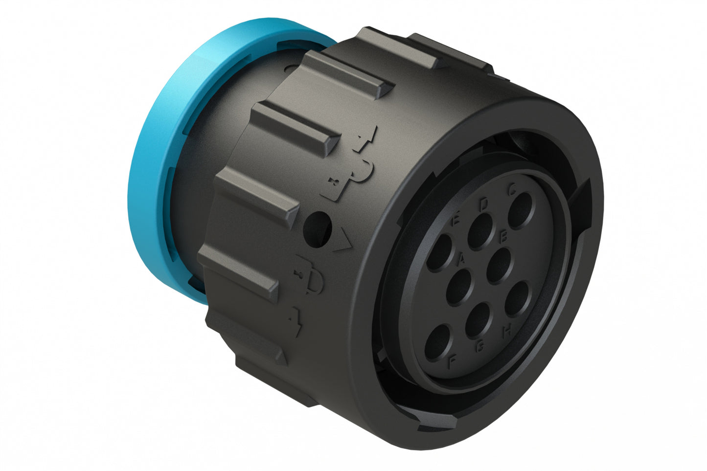 AHDP06-18-08SR-BRA 8 Position Plug, Socket, Shell Size 18, Reduced Diameter Seal (Blue Adapter), Backshell Ring Adapter. HDP26-18-8SE-L017