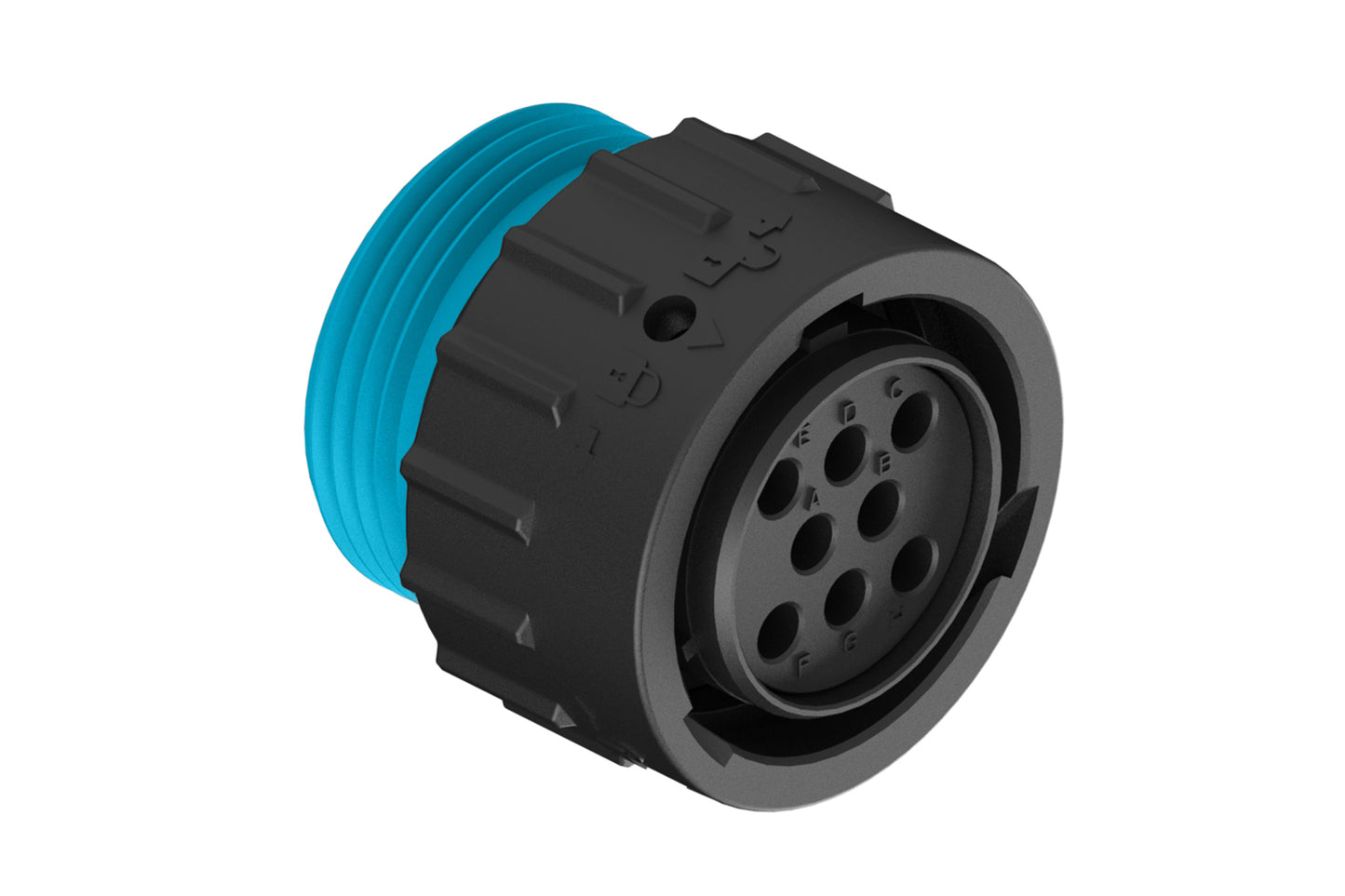AHDP06-18-08SR-WTA 8 Position Plug, Socket, Shell Size 18, Reduced Diameter Seal (Blue Adapter), Wide Thread Adapter. HDP26-18-8SE-L024
