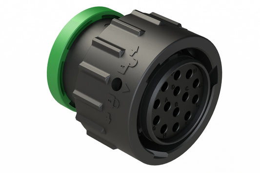 AHDP06-18-14SN-BRA 14 Position Plug, Socket, Shell Size 18, Normal Diameter Seal (Green Adapter), Backshell Ring Adapter. HDP26-18-14SN-L017