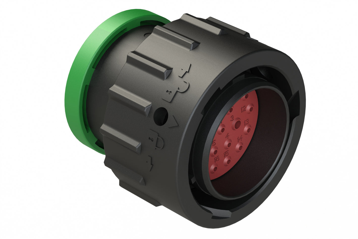 AHDP06-18-20PN-BRA 20 Position Plug, Pin, Shell Size 18, Normal Diameter Seal (Green Adapter), Backshell Ring Adapter