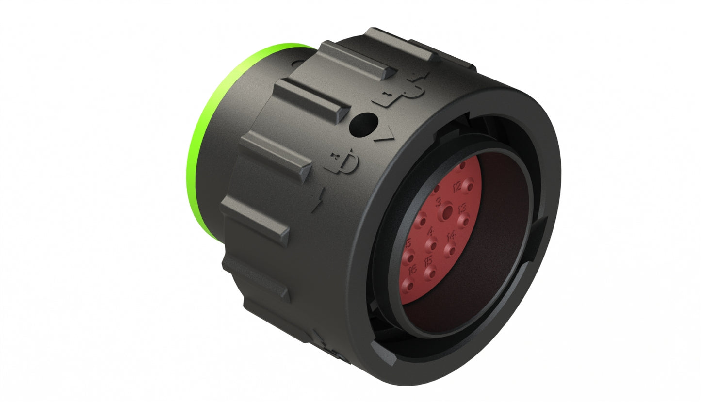 AHDP06-18-20PN-SRA 20 Position, Plug, Pin, Shell Size 18, Normal Diameter Seal (Green Adapter), Smooth Ring Adapter. HDP26-18-20PN