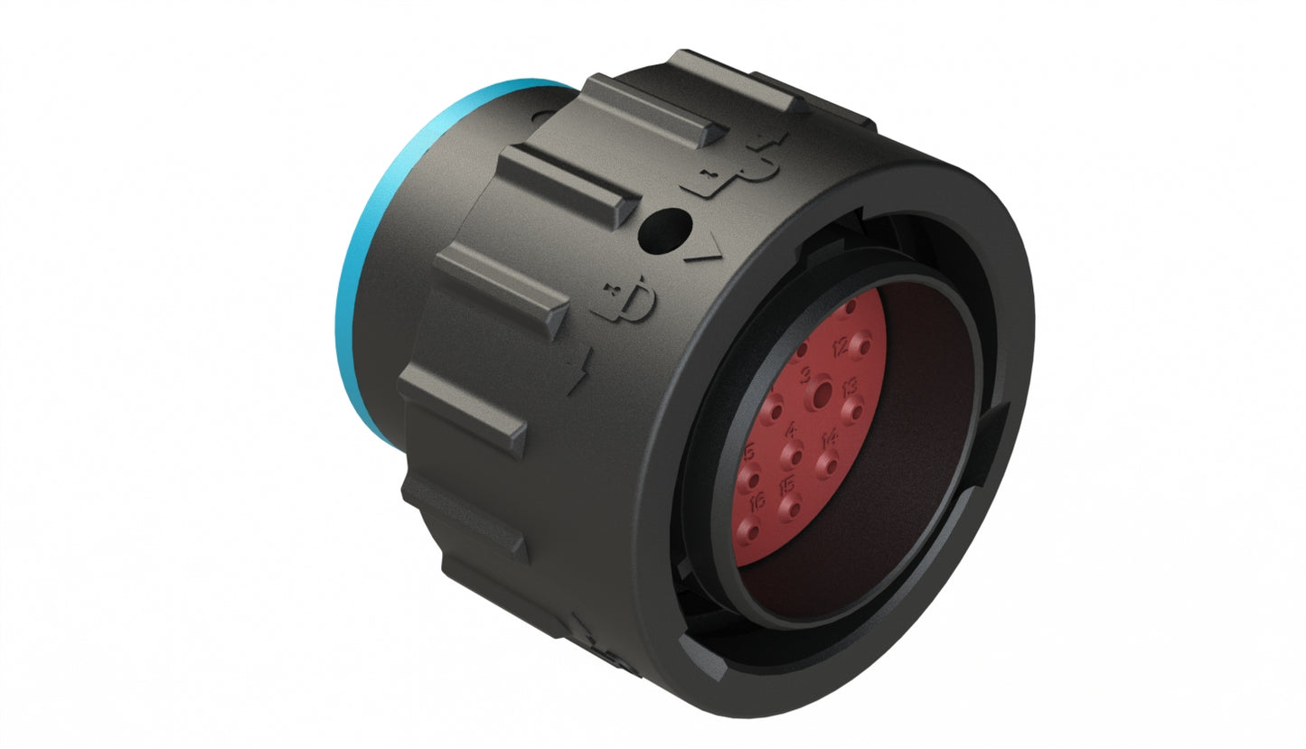 AHDP06-18-20PR-SRA 20 Position Plug, Pin, Shell Size 18, Reduced Diameter Seal (Blue Adapter), Smooth Ring Adapter