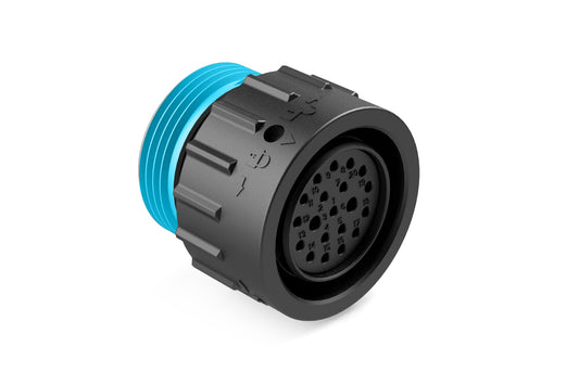 AHDP04-18-20SR-WTA 20 Position Receptacle, Socket, Shell Size 18, Reduced Diameter Seal (Blue Adapter), Wide Thread Adapter. HDP24-18-20SE-L024