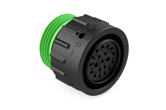 AHDP04-18-20SN-WTA 20 Position Receptacle, Socket, Shell Size 18, Normal Diameter Seal (Green Adapter), Wide Thread Adapter. HDP24-18-20SN-L024