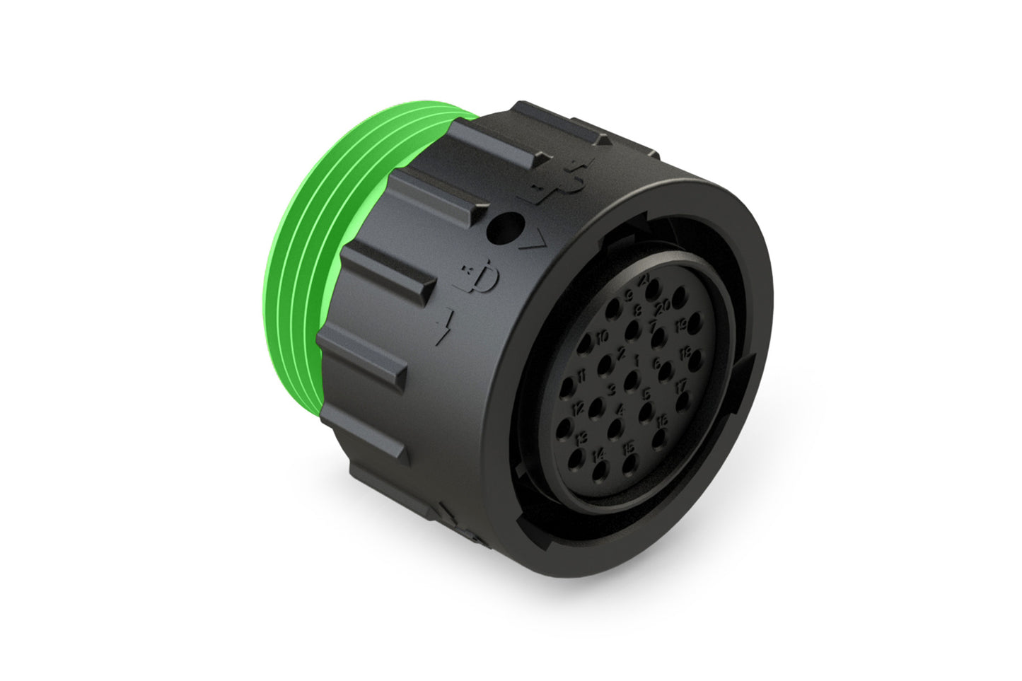 AHDP06-18-21SN-WTA 21 Position Plug, Socket, Shell Size 18, Normal Diameter Seal (Green Adapter), Wide Thread Adapter. HDP26-18-21SN--L024