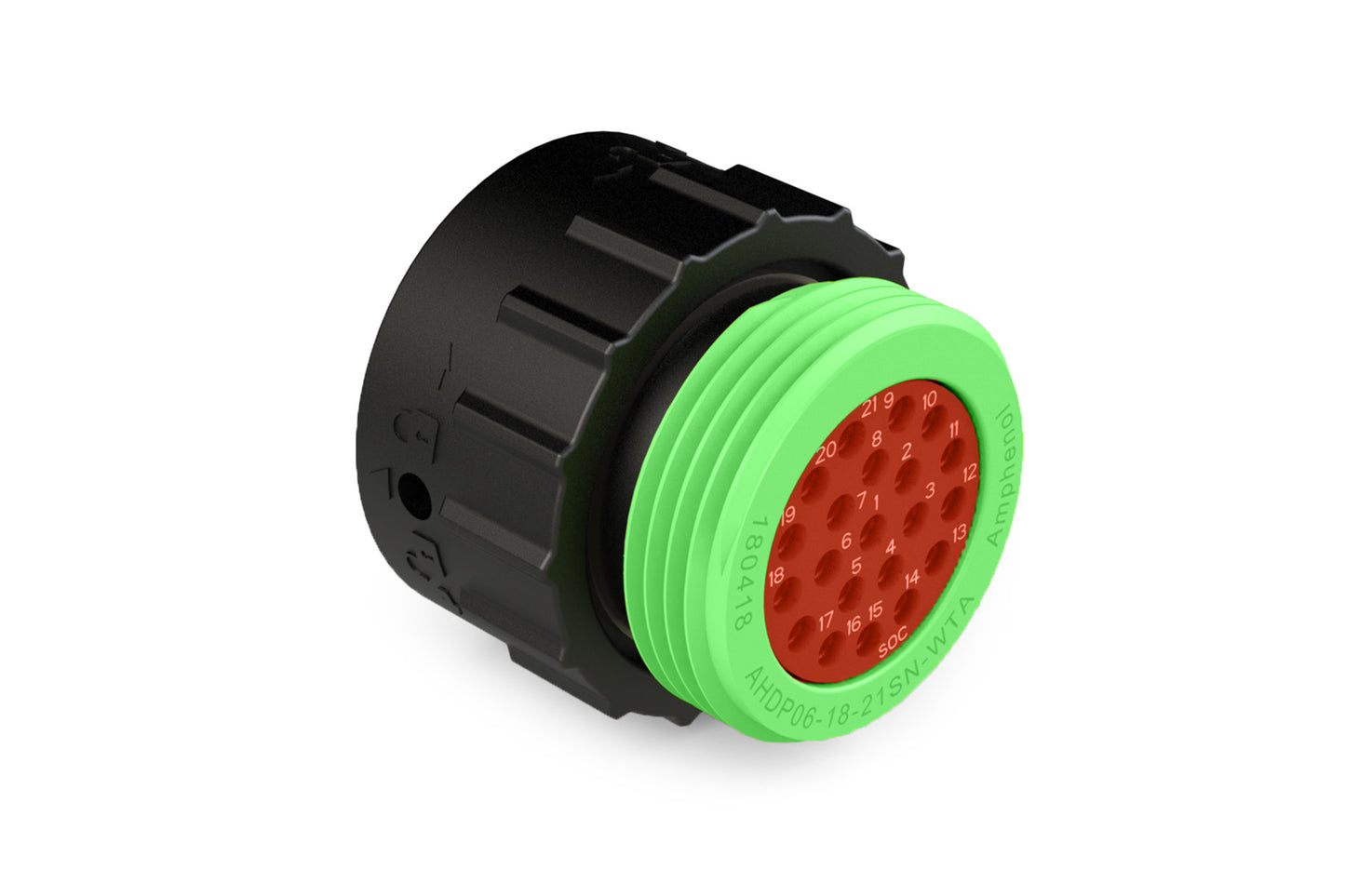 AHDP06-18-21SN-WTA 21 Position Plug, Socket, Shell Size 18, Normal Diameter Seal (Green Adapter), Wide Thread Adapter. HDP26-18-21SN--L024