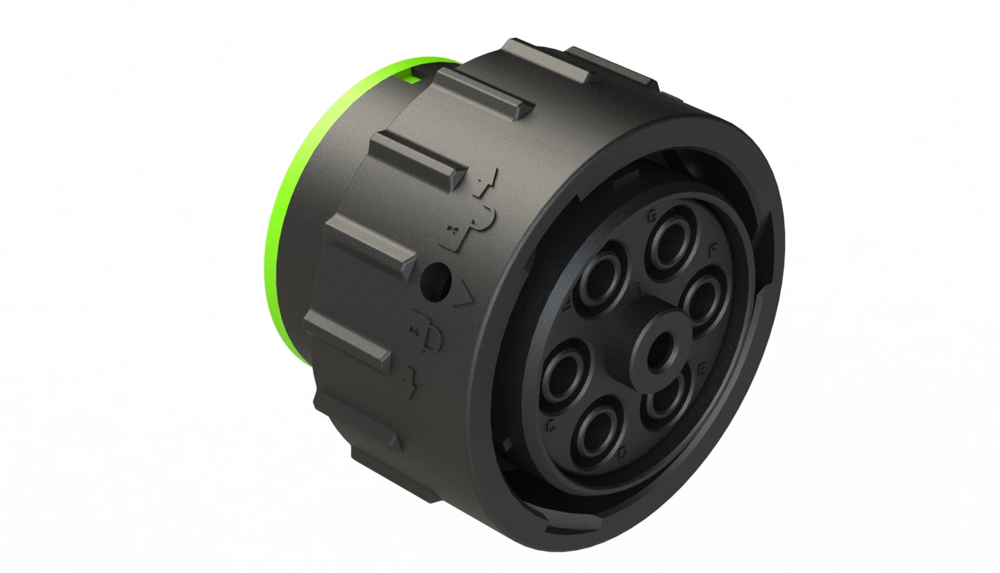 AHDP06-24-07SN-SRA 7 Position Plug, Socket, Shell Size 24, Normal Diameter Seal (Green Adapter), Wide Thread Adapter