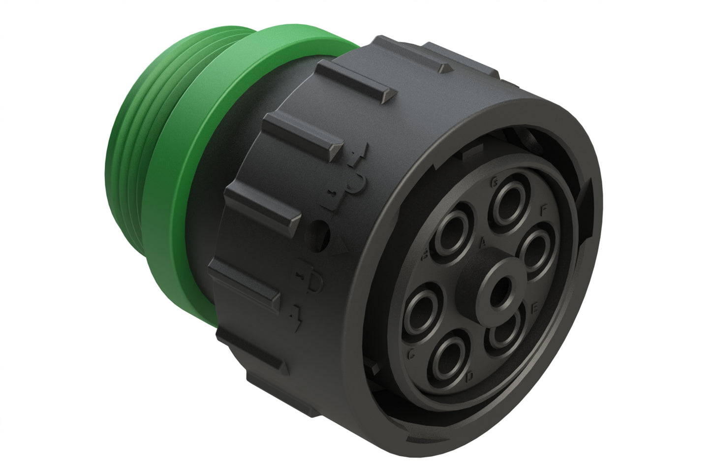 AHDP06-24-07SN-STA 7 Position Plug, Socket, Shell Size 24, Normal Diameter Seal (Green Adapter), Small Thread Adapter