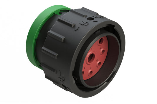 AHDP06-24-09PN-BRA 9 Position Plug, Pin, Shell Size 24, Normal Diameter Seal (Green Adapter), Backshell Ring Adapter. HDP26-24-9PN-L017