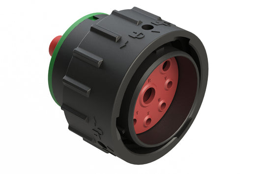 AHDP06-24-09PN-SRA 9 Position Plug, Pin, Shell Size 24, Normal Diameter Seal (Green Adapter), Smooth Ring Adapter. HDP26-24-9PN