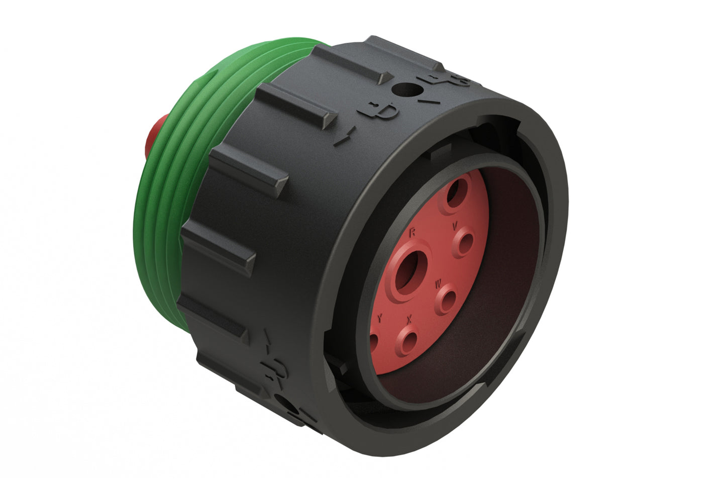 AHDP06-24-09PN-WTA 9 Position Plug, Pin, Shell Size 24, Normal Diameter Seal (Green Adapter), Wide Thread Adapter. HDP26-24-9PN-L024