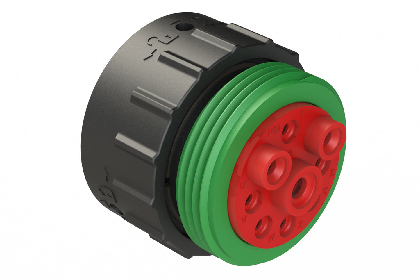 AHDP06-24-09PN-WTA 9 Position Plug, Pin, Shell Size 24, Normal Diameter Seal (Green Adapter), Wide Thread Adapter. HDP26-24-9PN-L024