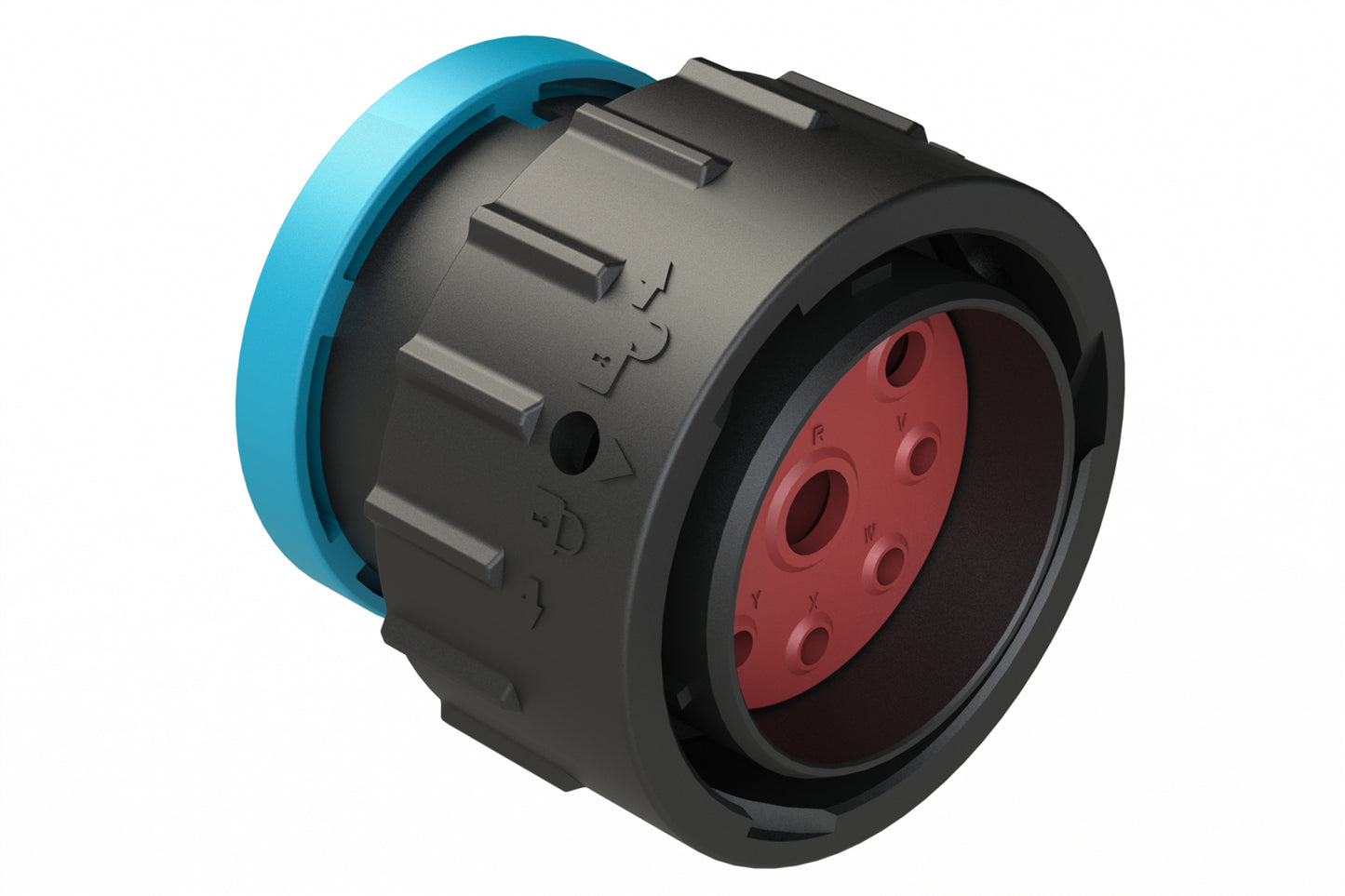 AHDP06-24-09PR-BRA 9 Position Plug, Pin, Shell Size 24, Reduced Diameter Seal (Blue Adapter), Backshell Ring Adapter. HDP26-24-9PE-L017