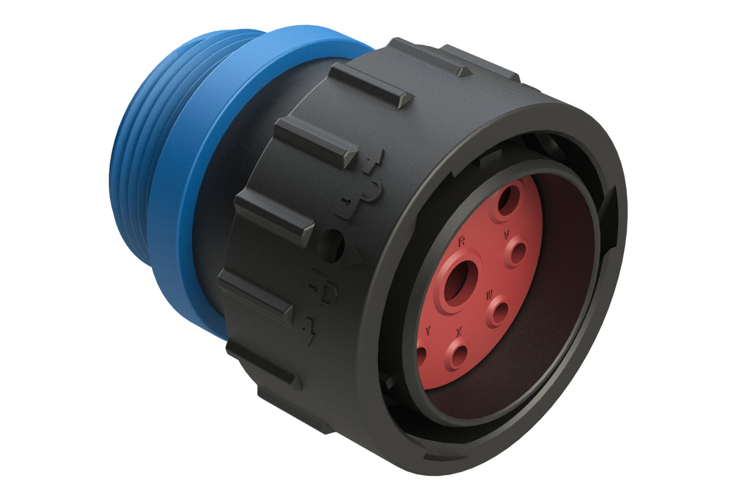 AHDP06-24-09PR-STA 9 Position Plug, Pin, Shell Size 24, Reduced Diameter Seal (Blue Adapter), Small Thread Adapter. HDP26-24-9PE-L015