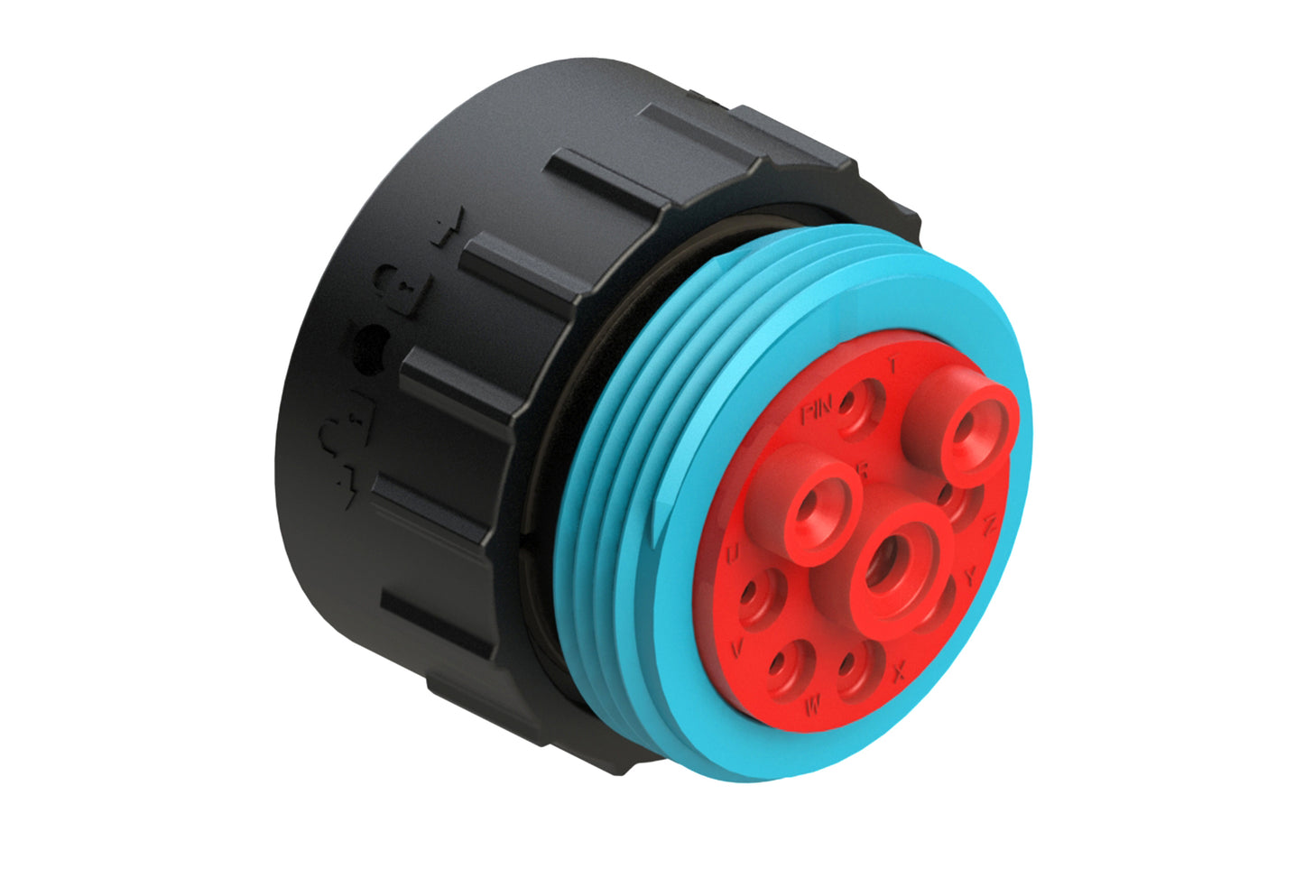 AHDP06-24-09PR-WTA 9 Position Plug, Pin, Shell Size 24, Reduced Diameter Seal (Blue Adapter), Wide Thread Adapter. HDP26-24-9PN-L024