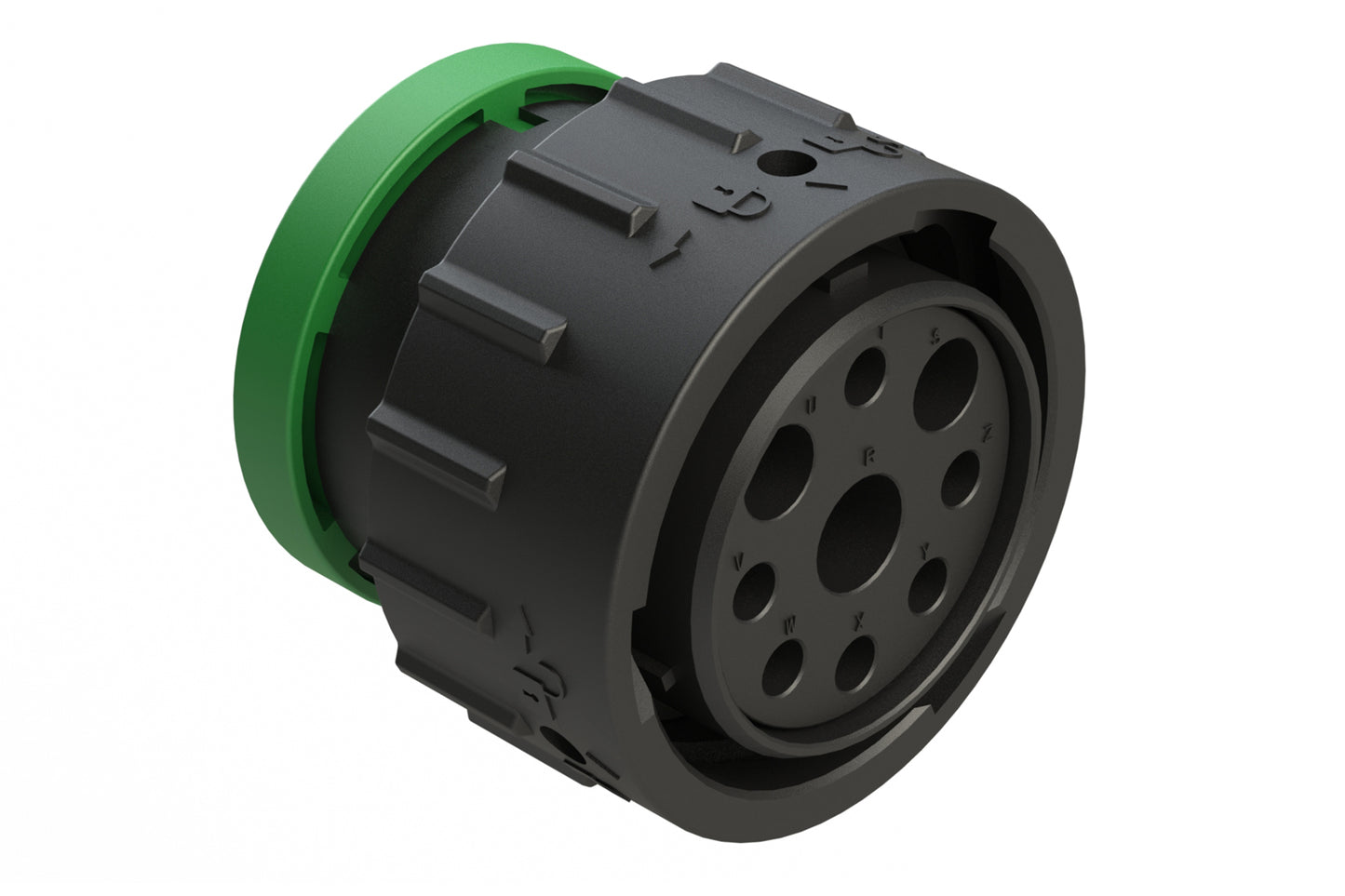 AHDP06-24-09SN-BRA 9 Position Plug, Socket, Shell Size 24, Normal Diameter Seal (Green Adapter), Backshell Ring Adapter. HDP26-24-9SN-L017