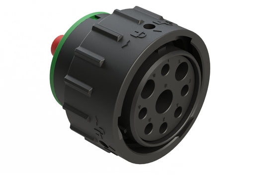 AHDP06-24-09SN-SRA 9 Position Plug, Socket, Shell Size 24, Normal Diameter Seal (Green Adapter), Smooth Ring Adapter. HDP26-24-9SN