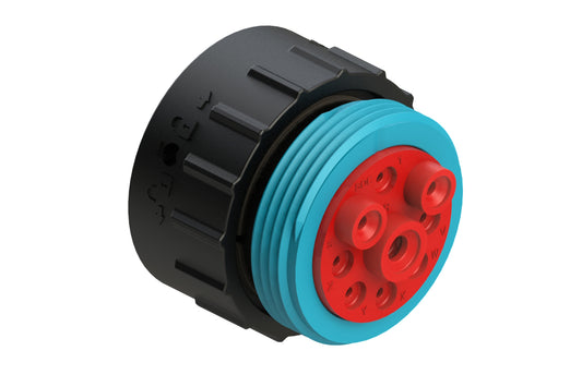 AHDP06-24-09SR-WTA 9 Position Plug, Socket, Shell Size 24, Reduced Diameter Seal (Blue Adapter), Wide Thread Adapter. HDP26-24-9SN-L024