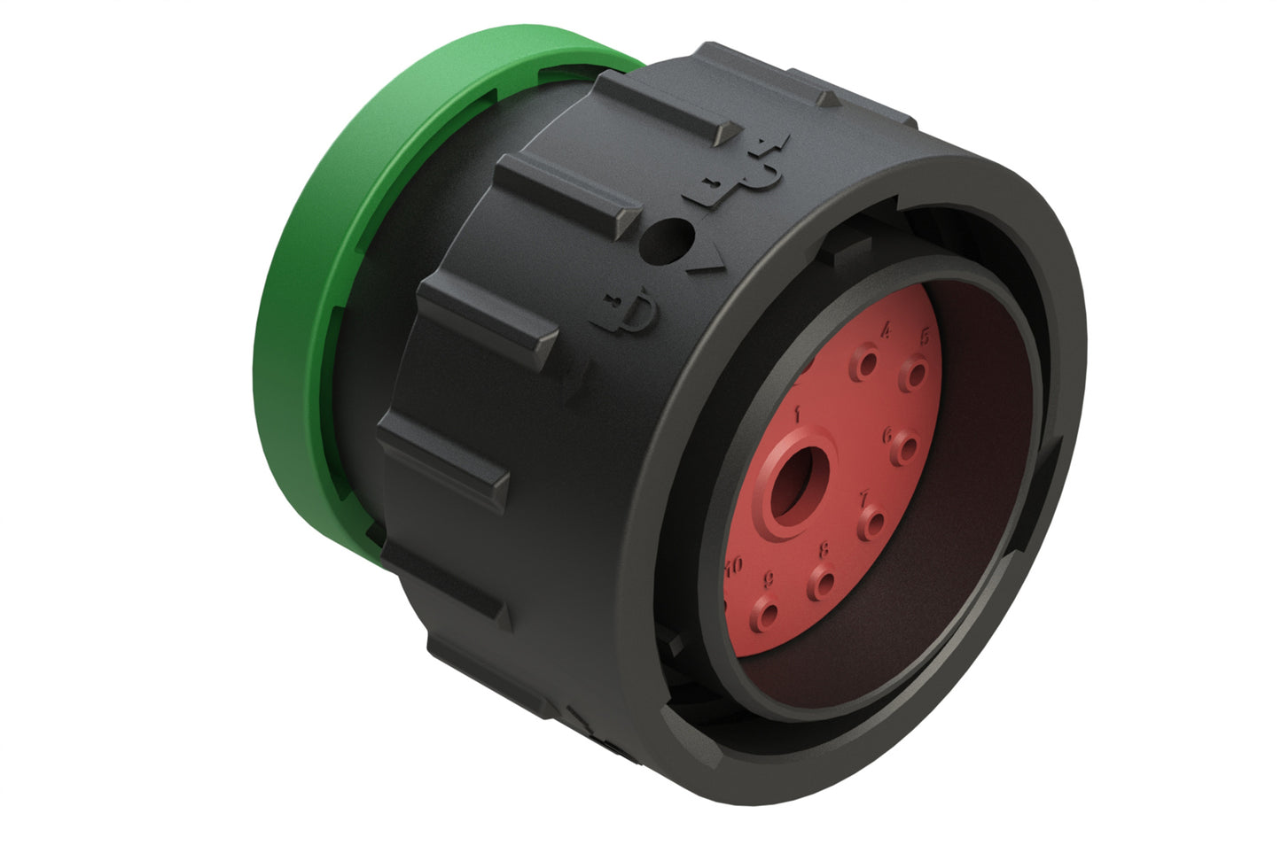 AHDP06-24-14PN-BRA 14 Position Receptacle, Pin, Shell Size 24, Normal Diameter Seal (Green Adapter), Backshell Ring Adapter. HDP26-24-14PN-L017