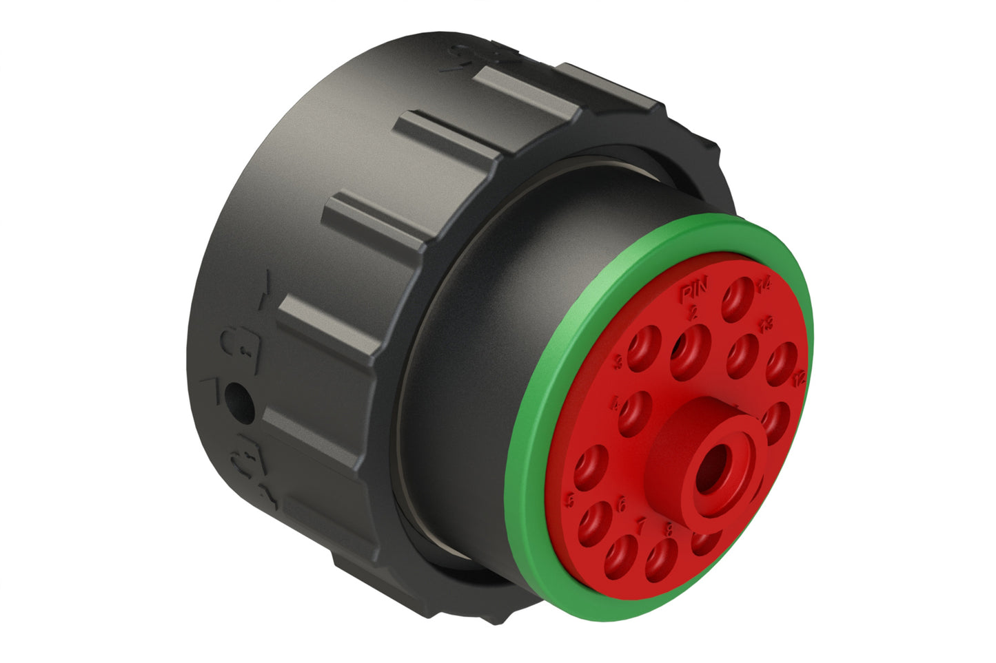 AHDP06-24-14PN-SRA 14 Position Plug, Pin, Shell Size 24, Normal Diameter Seal (Green Adapter), Smooth Ring Adapter. HDP26-24-14PN