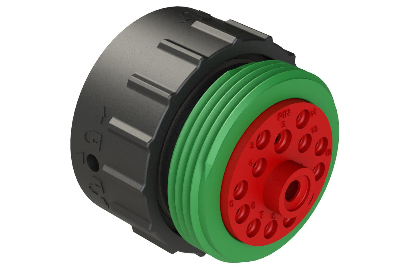AHDP06-24-14PN-WTA 14 Position Plug, Pin, Shell Size 24, Normal Diameter Seal (Green Adapter), Wide Thread Adapter. HDP26-24-14PN-L024