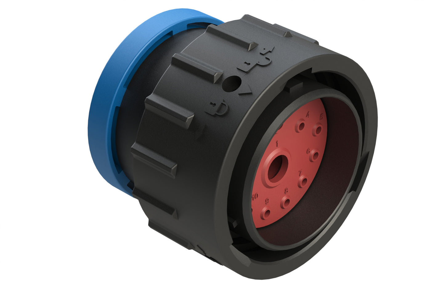 AHDP06-24-14PR-BRA 14 Position Plug, Pin, Shell Size 24, Reduced Diameter Seal (Blue Adapter), Backshell Ring Adapter. HDP26-24-14PE-L017