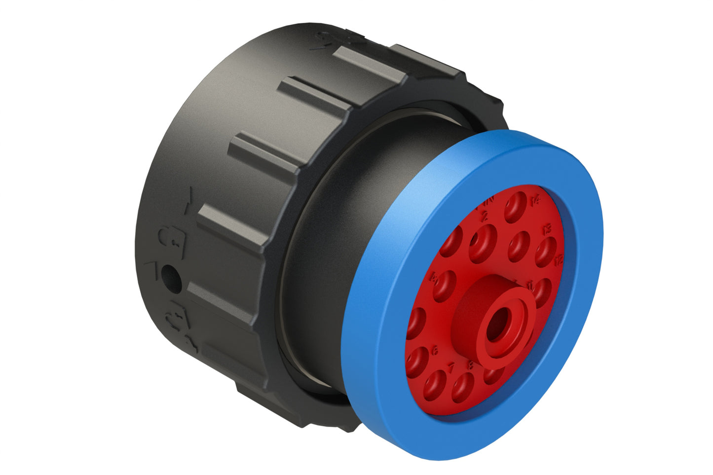 AHDP06-24-14PR-BRA 14 Position Plug, Pin, Shell Size 24, Reduced Diameter Seal (Blue Adapter), Backshell Ring Adapter. HDP26-24-14PE-L017