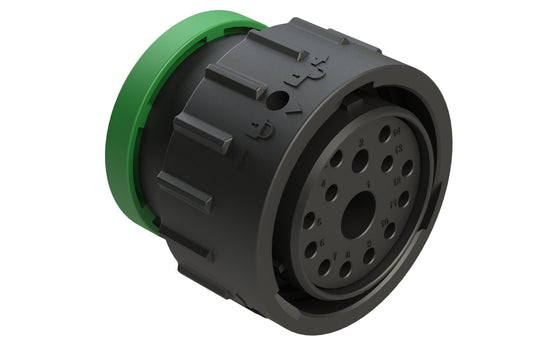 AHDP06-24-14SN-BRA 14 Position Plug, Socket, Shell Size 24, Normal Diameter Seal (Green Adapter), Backshell Ring Adapter. HDP26-24-14SN-L017