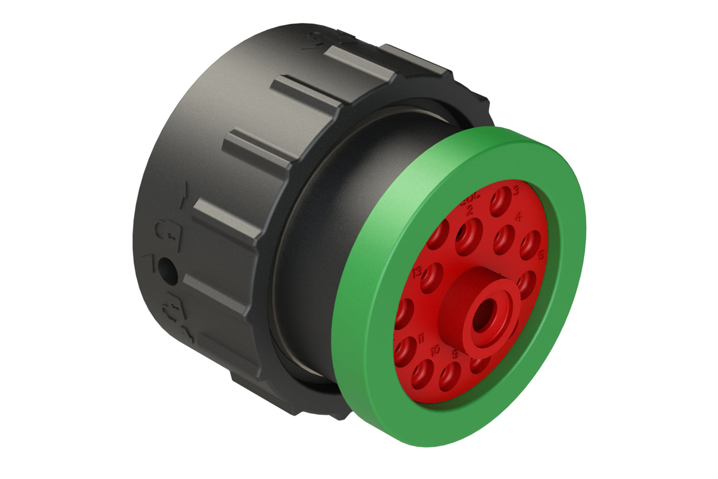 AHDP06-24-14SN-BRA 14 Position Plug, Socket, Shell Size 24, Normal Diameter Seal (Green Adapter), Backshell Ring Adapter. HDP26-24-14SN-L017