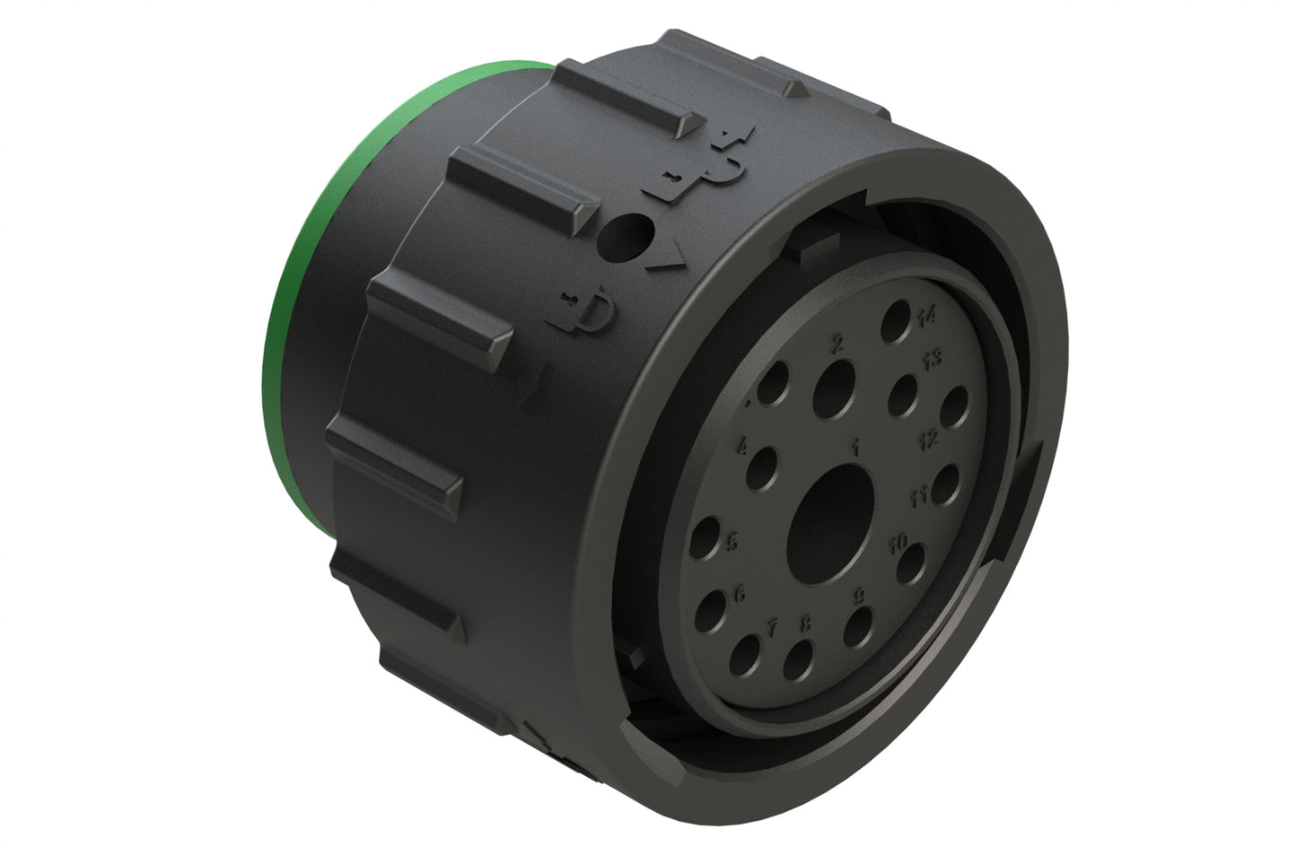 AHDP06-24-14SN-SRA 14 Position Plug, Socket, Shell Size 24, Normal Diameter Seal (Green Adapter), Smooth Ring Adapter. HDP26-24-14SN