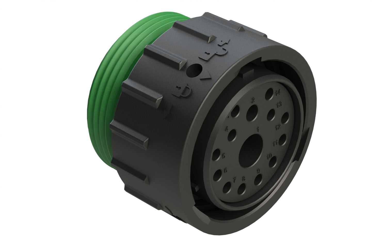 AHDP06-24-14SN-WTA 14 Position Plug, Socket, Shell Size 24, Normal Diameter Seal (Green Adapter), Wide Thread Adapter. HDP26-24-14SN-L024