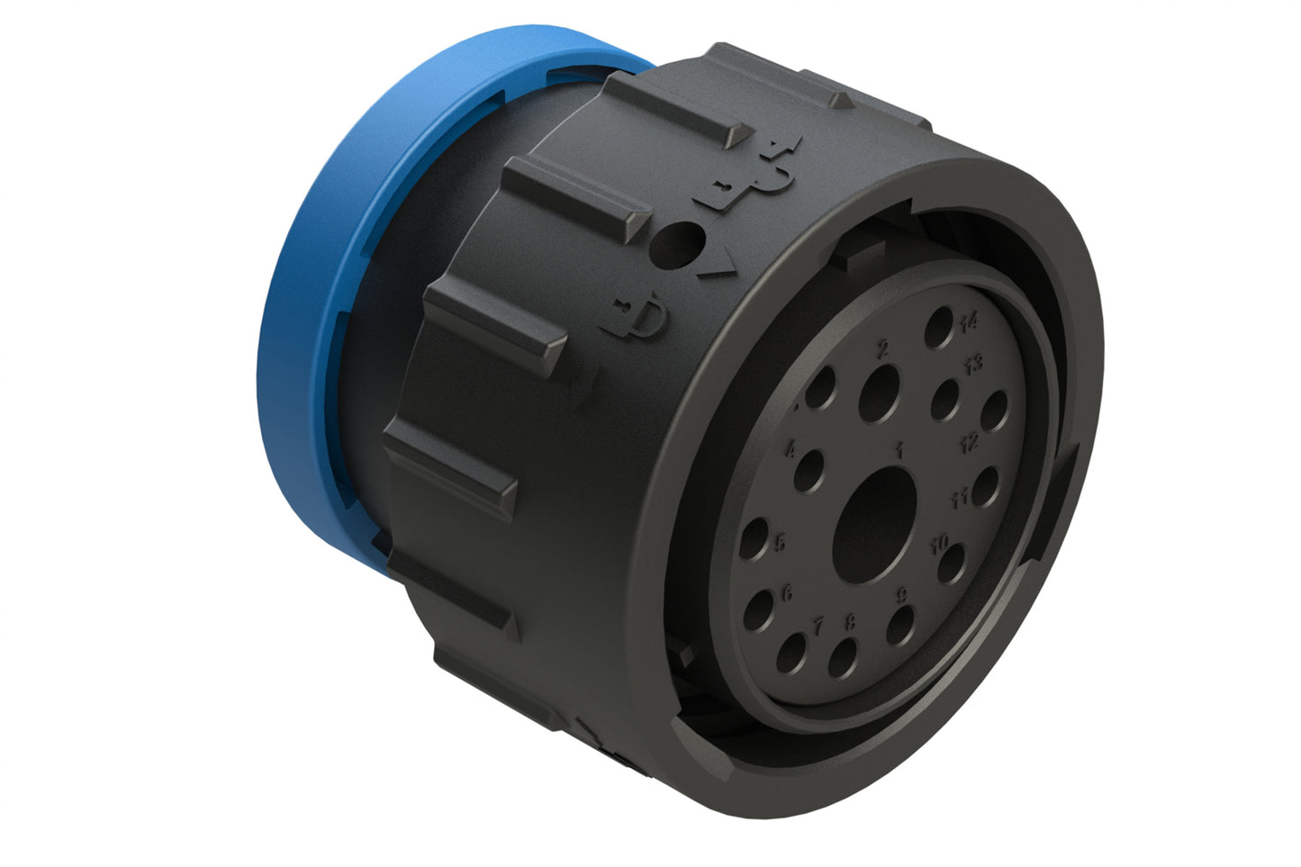 AHDP06-24-14SR-BRA 14 Position Plug, Socket, Shell Size 24, Reduced Diameter Seal (Blue Adapter), Backshell Ring Adapter. HDP26-24-14SE-L017