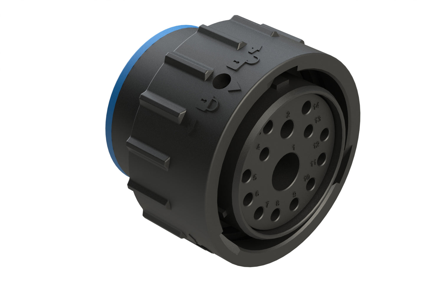 AHDP06-24-14SR-SRA 14 Position Plug, Socket, Shell Size 24, Reduced Diameter Seal (Blue Adapter), Smooth Ring Adapter. HDP26-24-14SE