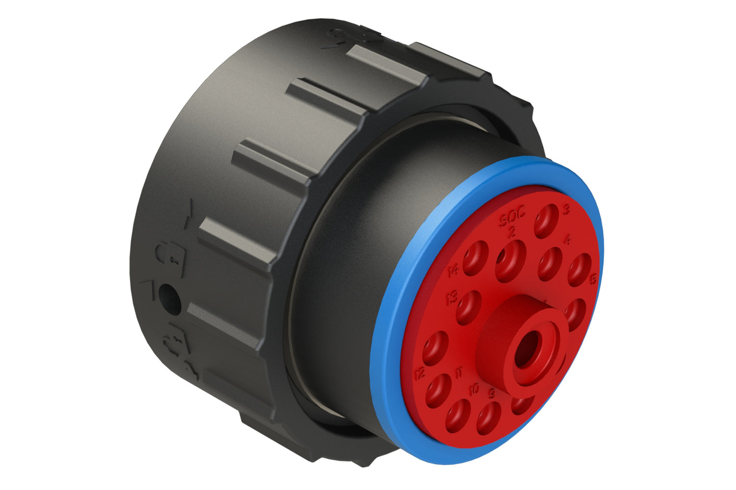 AHDP06-24-14SR-SRA 14 Position Plug, Socket, Shell Size 24, Reduced Diameter Seal (Blue Adapter), Smooth Ring Adapter. HDP26-24-14SE