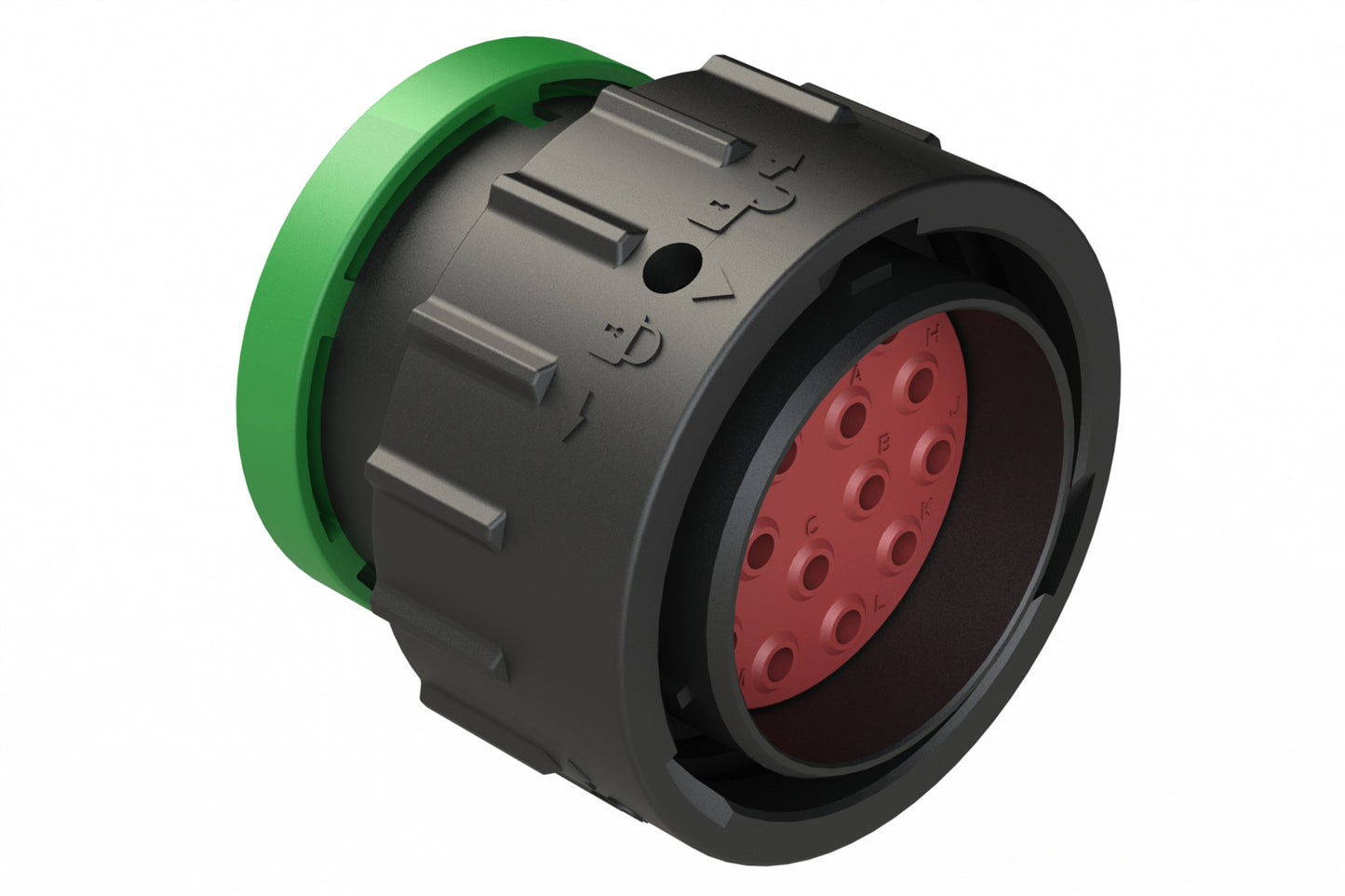 AHDP06-24-16PN-BRA 16 Position Plug, Pin, Shell Size 24, Pin, Normal Diameter Seal (Green Adapter), Backshell Ring Adapter. HDP26-24-16PN-L017