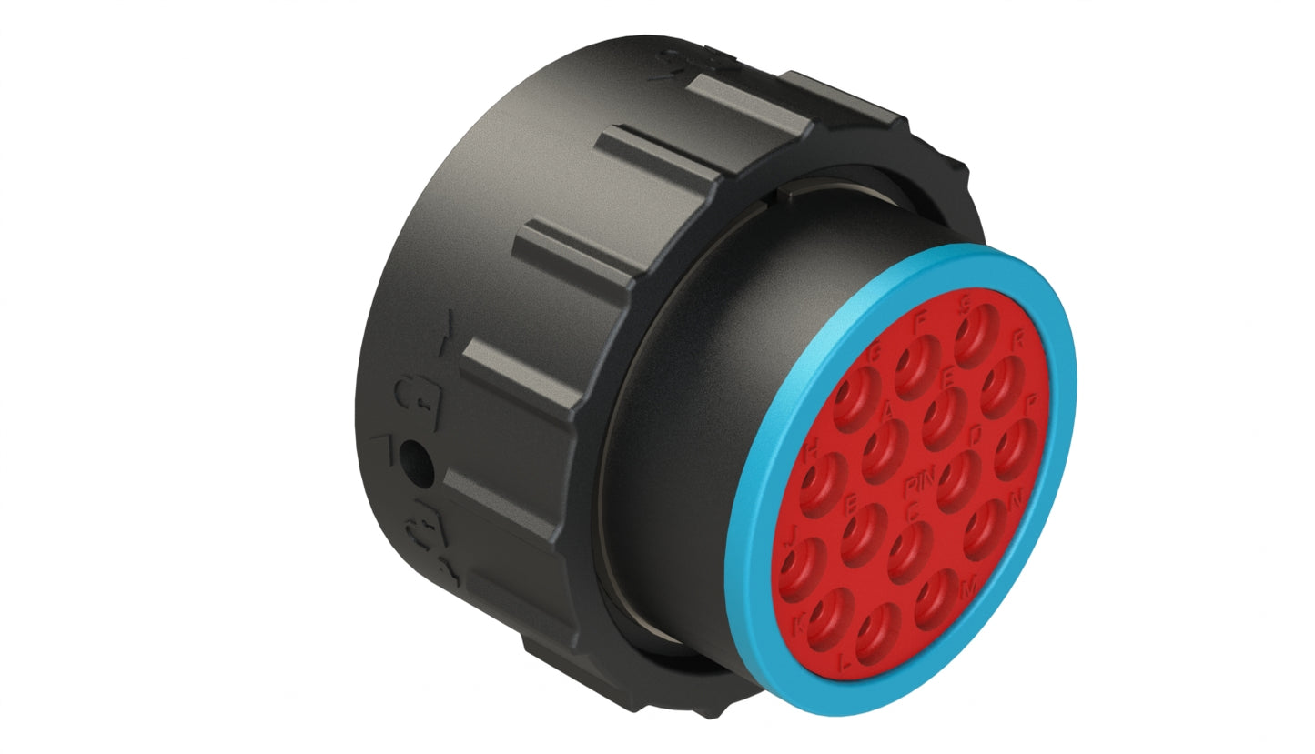 AHDP06-24-16PR-SRA 16 Position Plug, Pin, Shell Size 24, Reduced Diameter Seal (Blue Adapter), Smooth Ring Adapter. HDP26-24-16PE