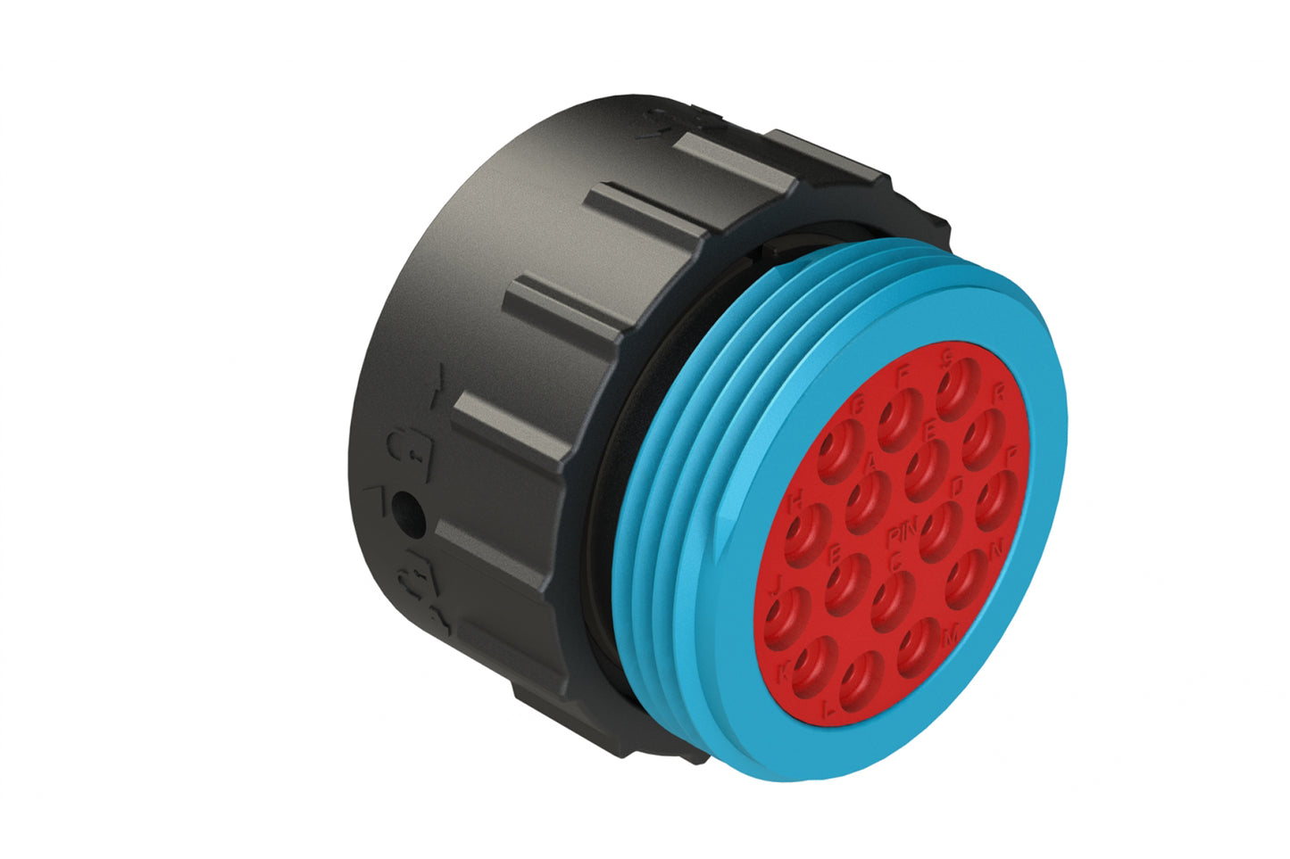 AHDP06-24-16PR-WTA 16 Position Plug, Pin, Shell Size 24, Reduced Diameter Seal (Blue Adapter), Wide Thread Adapter. HDP26-24-16PE-L024