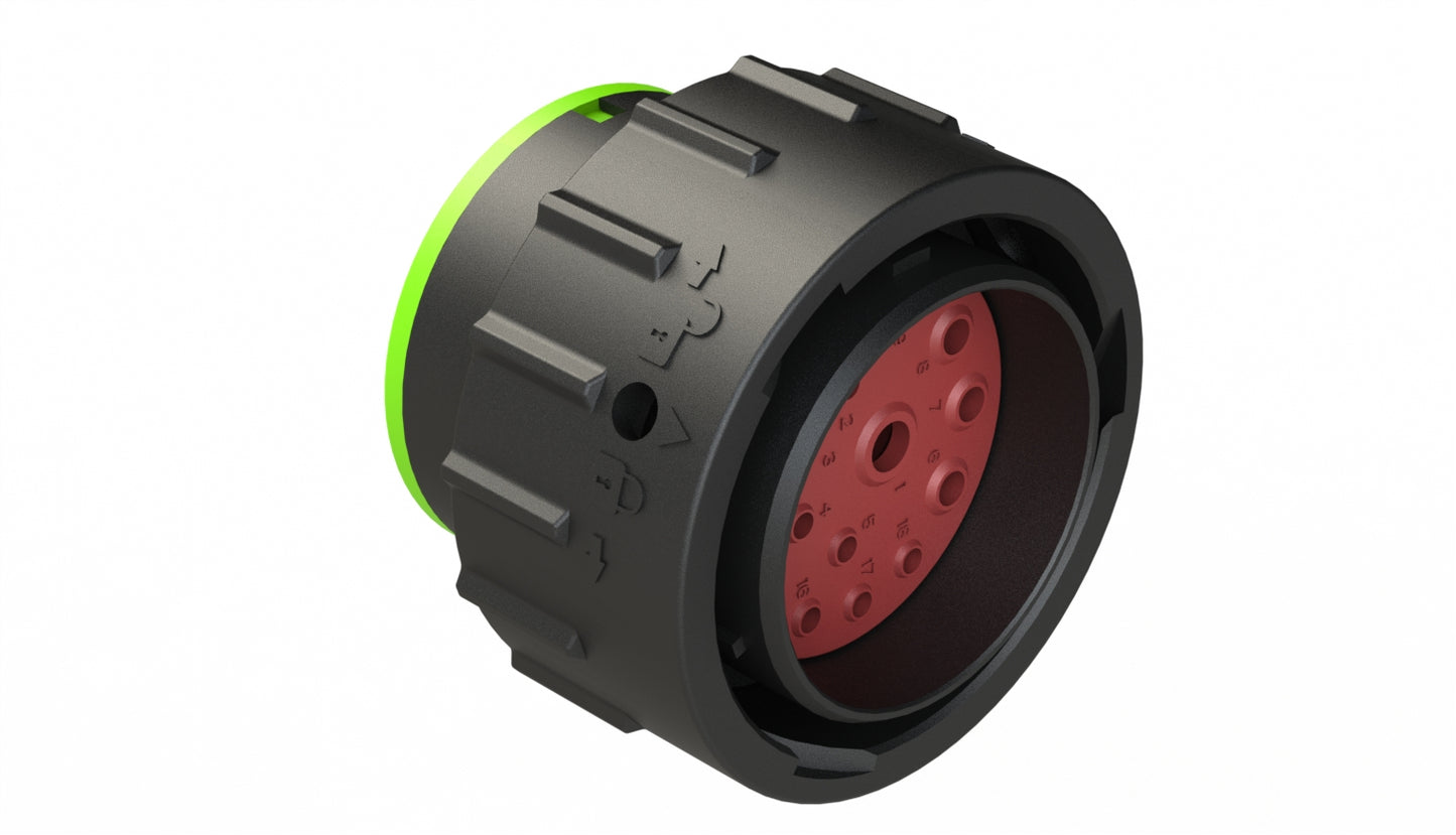 AHDP06-24-18PN-SRA 18 Position Plug, Pin, Shell Size 24, Normal Diameter Seal (Green Adapter). HDP26-24-18PN