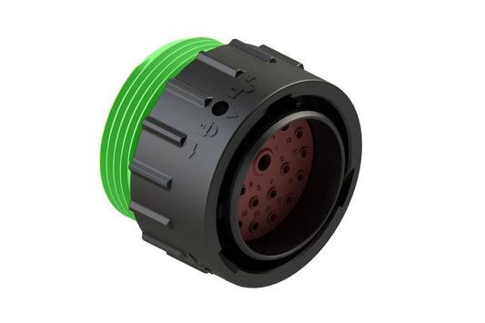 AHDP06-24-18PN-WTA 18 Position Plug, Pin, Shell Size 24, Normal Diameter Seal (Green Adapter), Wide Thread Adapter. HDP26-24-18PN-L024