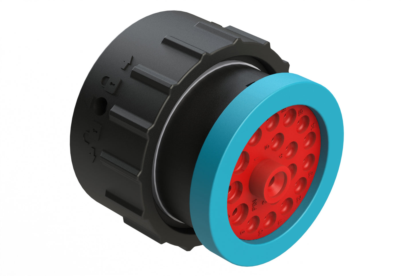 AHDP06-24-18PR-BRA 18 Position Plug, Pin, Shell Size 24, Reduced Diameter Seal (Blue Adapter), Backshell Ring Adapter. HDP26-24-18PE-L017