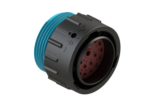 AHDP06-24-18PR-WTA 18 Position Plug, Pin, Shell Size 24, Reduced Diameter Seal (Blue Adapter), Wide Thread Adapter. HDP26-24-18PE-L024