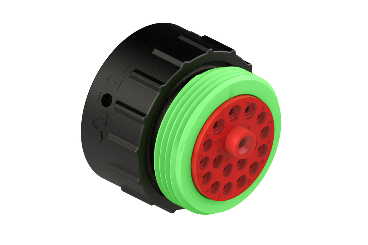 AHDP06-24-18SN-WTA 18 Position Plug, Socket, Shell Size 24, Normal Diameter Seal (Green Adapter), Wide Thread Adapter. HDP26-24-18SN-L024