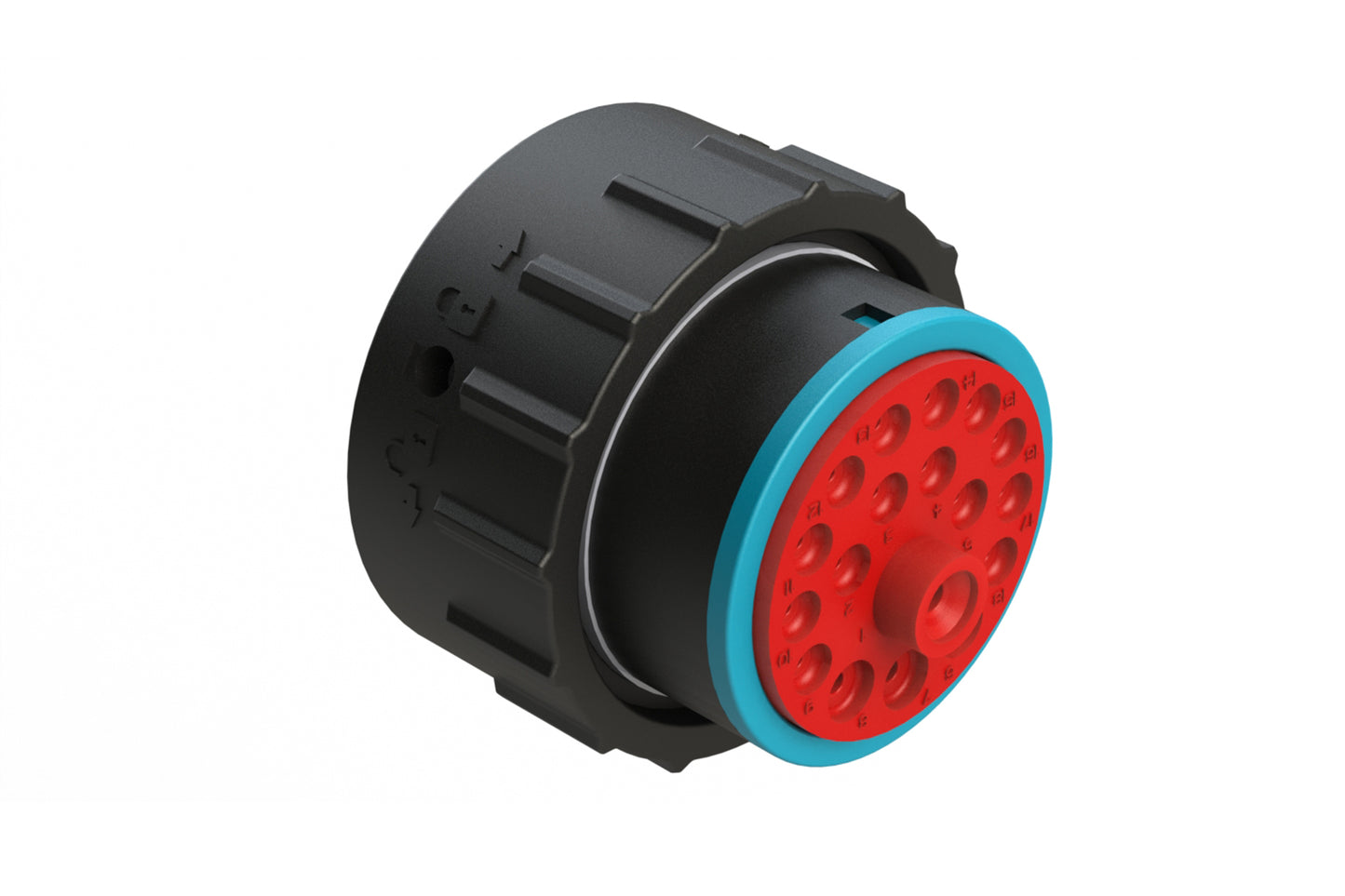 AHDP06-24-18SR-SRA 18 Position Plug, Socket, Shell Size 24, Reduced Diameter Seal (Blue Adapter), Smooth Ring Adapter. HDP26-24-18SE